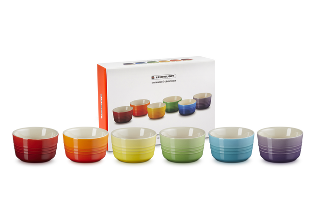 Stoneware Rainbow Set of 6 Mini Ramekins image number 1